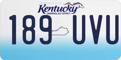 KY license plate 189UVU