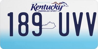 KY license plate 189UVV