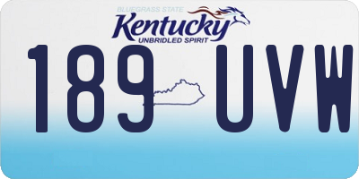 KY license plate 189UVW