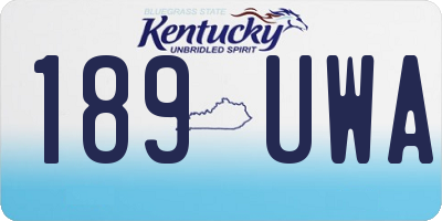 KY license plate 189UWA