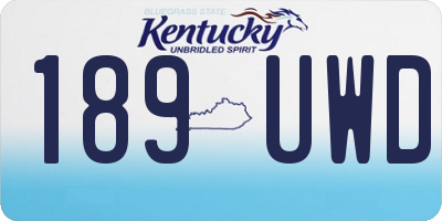 KY license plate 189UWD