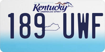 KY license plate 189UWF