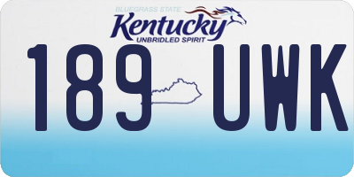 KY license plate 189UWK