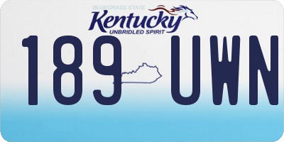 KY license plate 189UWN