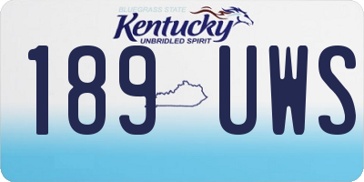 KY license plate 189UWS