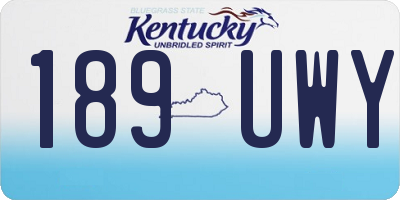 KY license plate 189UWY