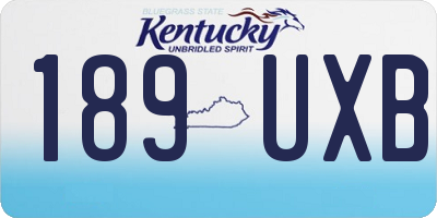 KY license plate 189UXB