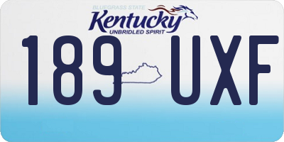 KY license plate 189UXF