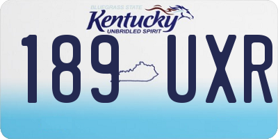 KY license plate 189UXR