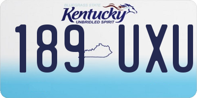 KY license plate 189UXU