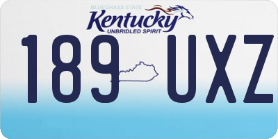 KY license plate 189UXZ