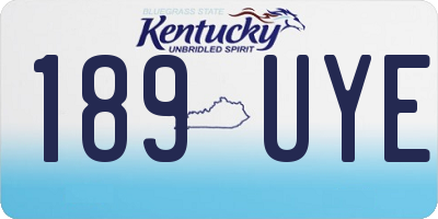 KY license plate 189UYE