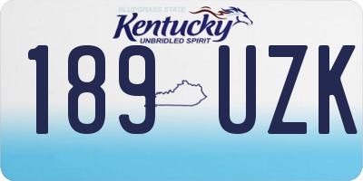 KY license plate 189UZK