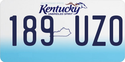 KY license plate 189UZO