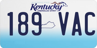 KY license plate 189VAC