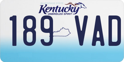KY license plate 189VAD