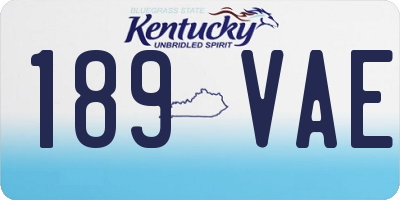 KY license plate 189VAE