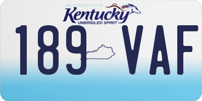 KY license plate 189VAF
