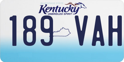 KY license plate 189VAH