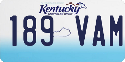 KY license plate 189VAM