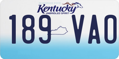 KY license plate 189VAO
