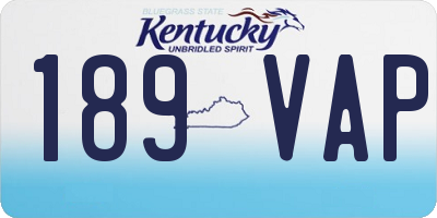 KY license plate 189VAP