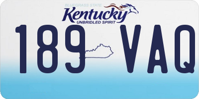 KY license plate 189VAQ