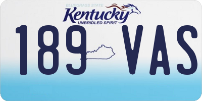 KY license plate 189VAS
