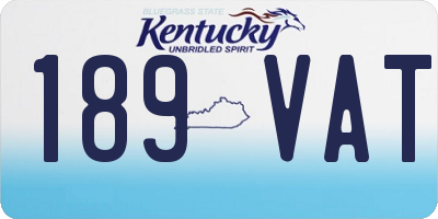 KY license plate 189VAT
