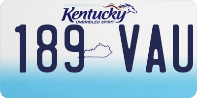 KY license plate 189VAU