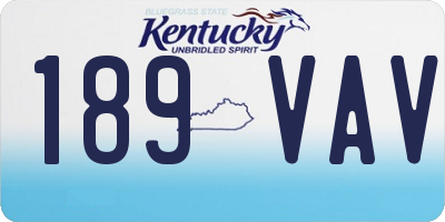 KY license plate 189VAV