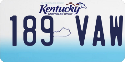 KY license plate 189VAW