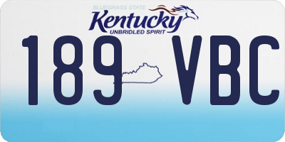 KY license plate 189VBC
