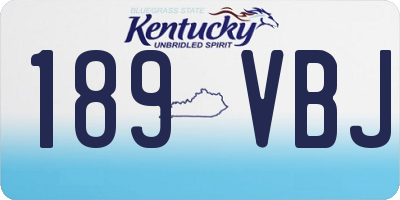 KY license plate 189VBJ