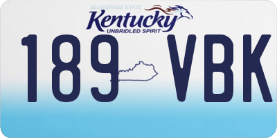 KY license plate 189VBK