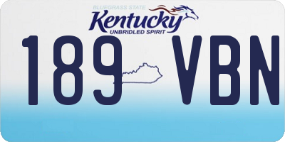 KY license plate 189VBN