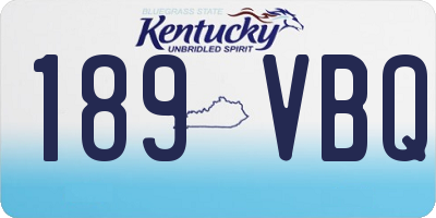 KY license plate 189VBQ