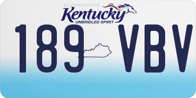KY license plate 189VBV