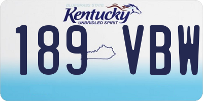 KY license plate 189VBW