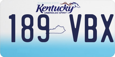 KY license plate 189VBX