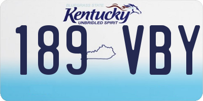 KY license plate 189VBY