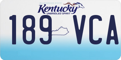 KY license plate 189VCA