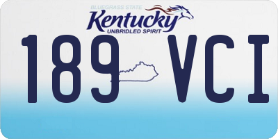 KY license plate 189VCI