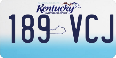 KY license plate 189VCJ