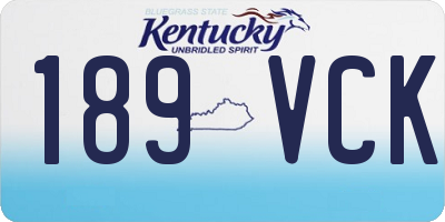 KY license plate 189VCK