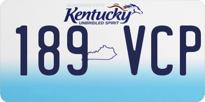 KY license plate 189VCP