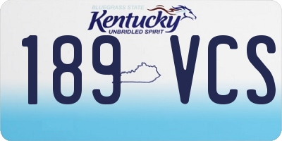 KY license plate 189VCS