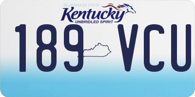 KY license plate 189VCU