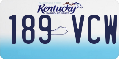 KY license plate 189VCW