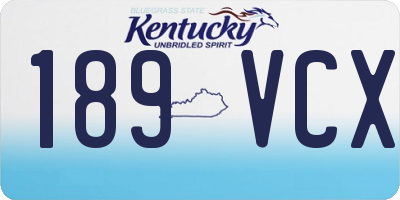 KY license plate 189VCX